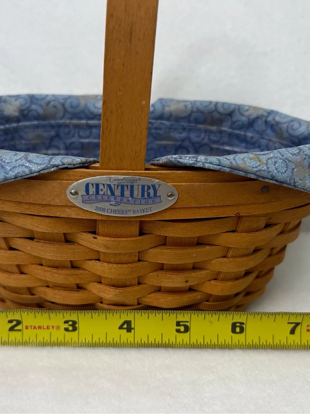 Longaberger 2000 Century Celebration Cheers Basket with Blue Liner